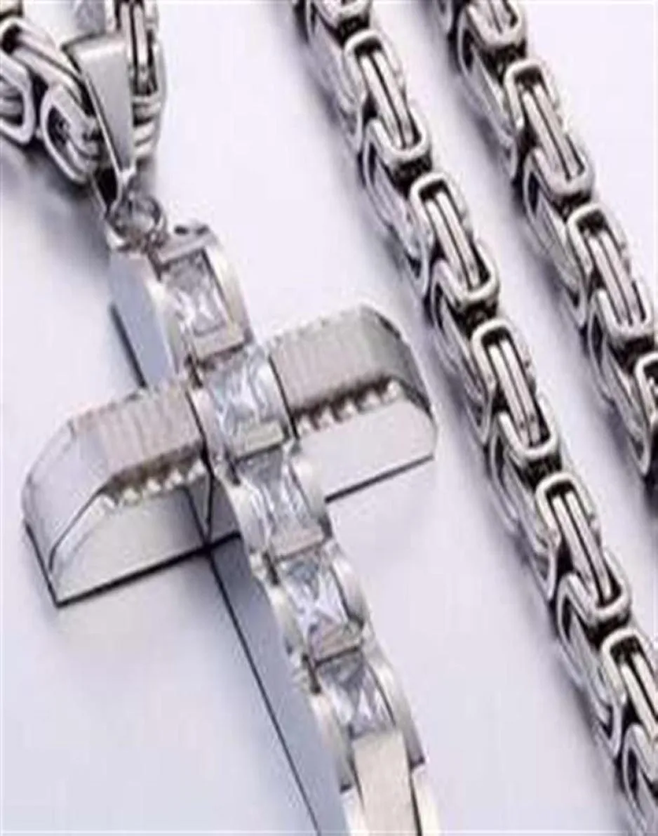 316L roestvrij staal mode Jewlery Byzantine Box Link Chain ketting Hangers voor mannen Women Hip Hop Accessories K35908321024