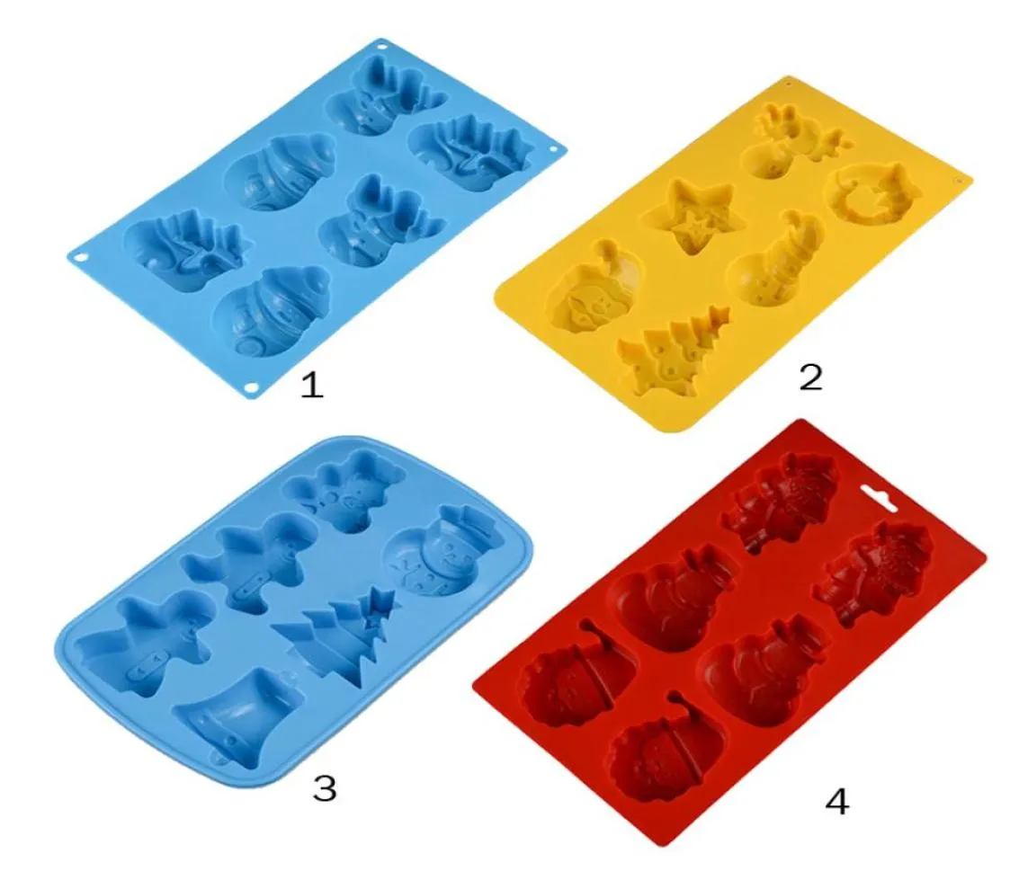 CORATED Creative Kitchen Baking Silicone Moulds 6 Cavities Christmas Tree Snowman Santa Claus Cake Molds Dessert Decorating5246164