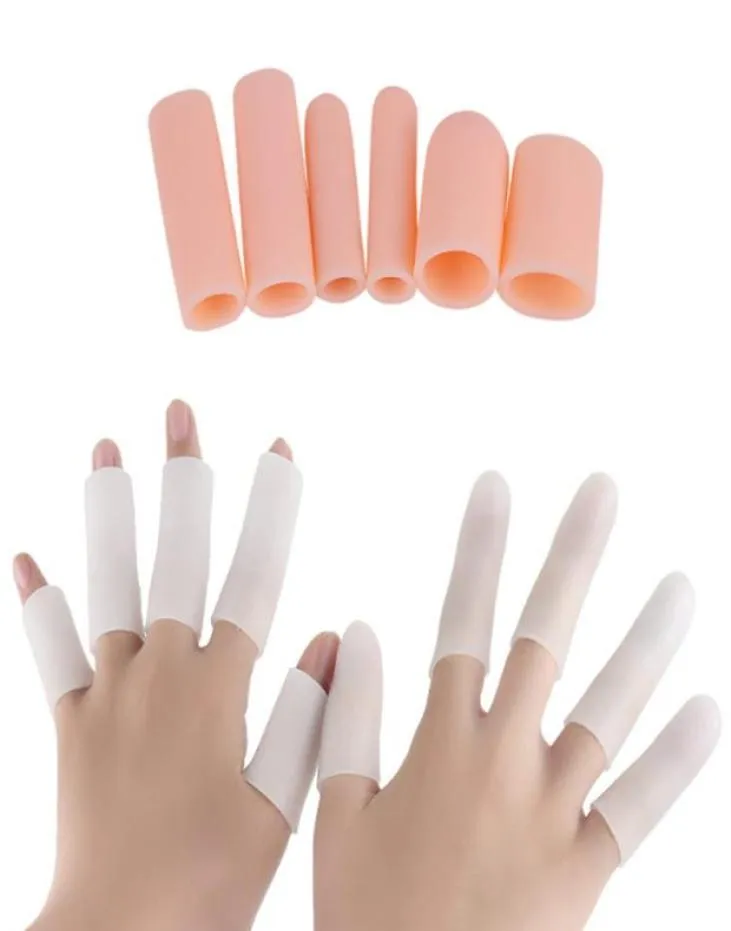 10SETSLOT Capes de doigt Silicone Fingers Protecteurs Gel Sleeves de doigt tubes de doigt Cushion et réduisez la douleur des blisters de corns6632120