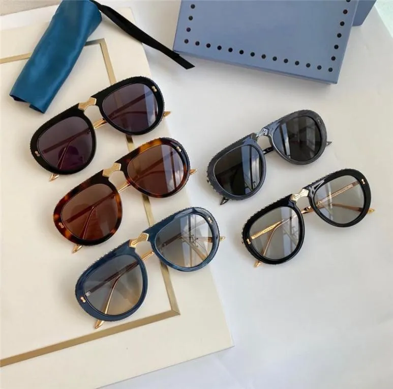 2020 Новые солнцезащитные очки моды 0307 Пилот складывается с хрустальной бриллиантовой рамкой Summer Avantgarde Популярный стиль UV 400 объектив с Box7503191