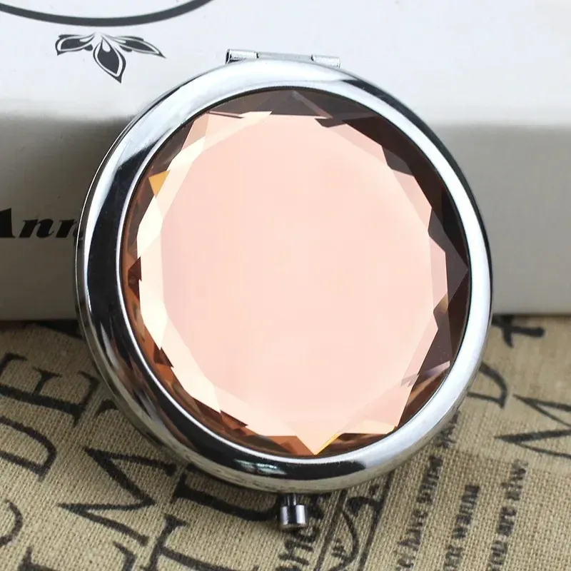 Salle de bain à main rose personnalisée personnalisée pliage de maquillage compact miroir de demoiselle d'honneur à double côté portable cadeau