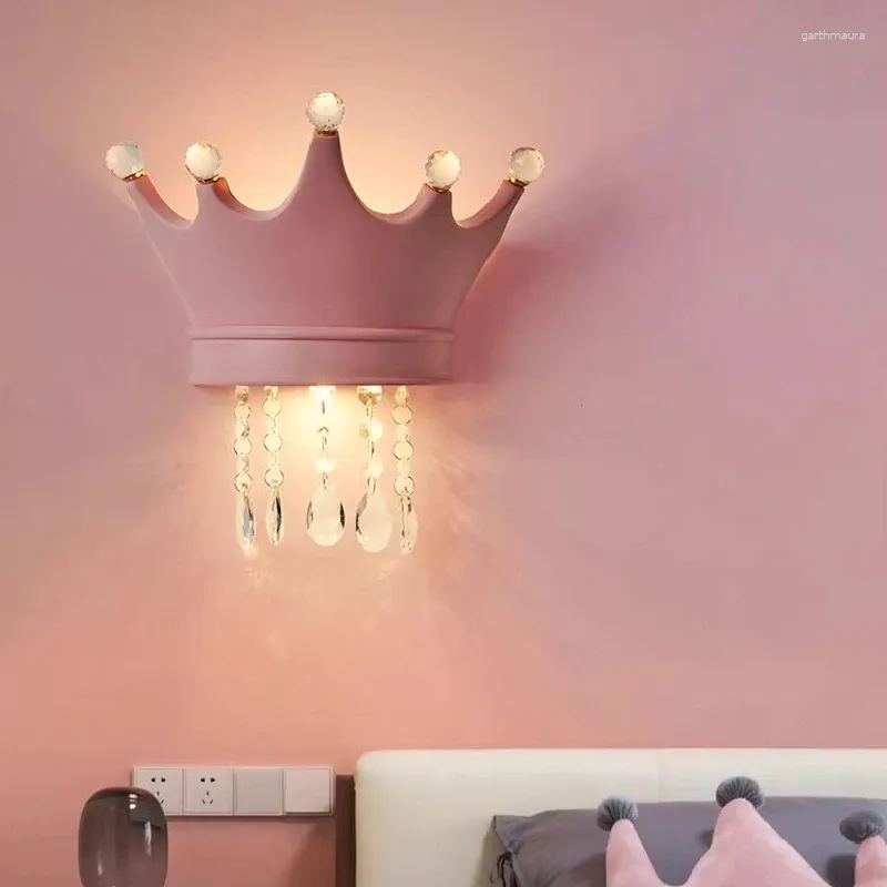 Lampes murales CRIMCE CRIMPLE Petit garçon fille de chambre à coucher lampe LED moderne Lumière Luxury Princesse Princesse Lautres de chevet