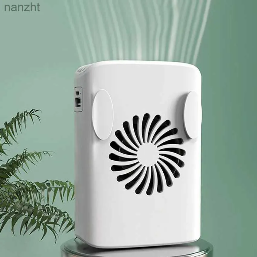 Electric Fans Strong Wind Cute Pet Small Electric Fan Outdoor Student Dormitory Office Desk USB Plug Neck Hanging Waist Mini FanWX