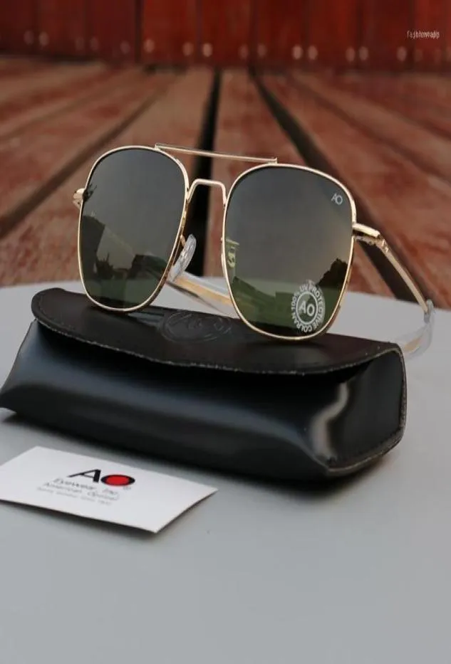 Zonnebrillen AO Pilot Men Vintage Retro Aviation Sun Glasses American Optical Eyewear Original Box Case Gafas de Sol HOMBRE7160296