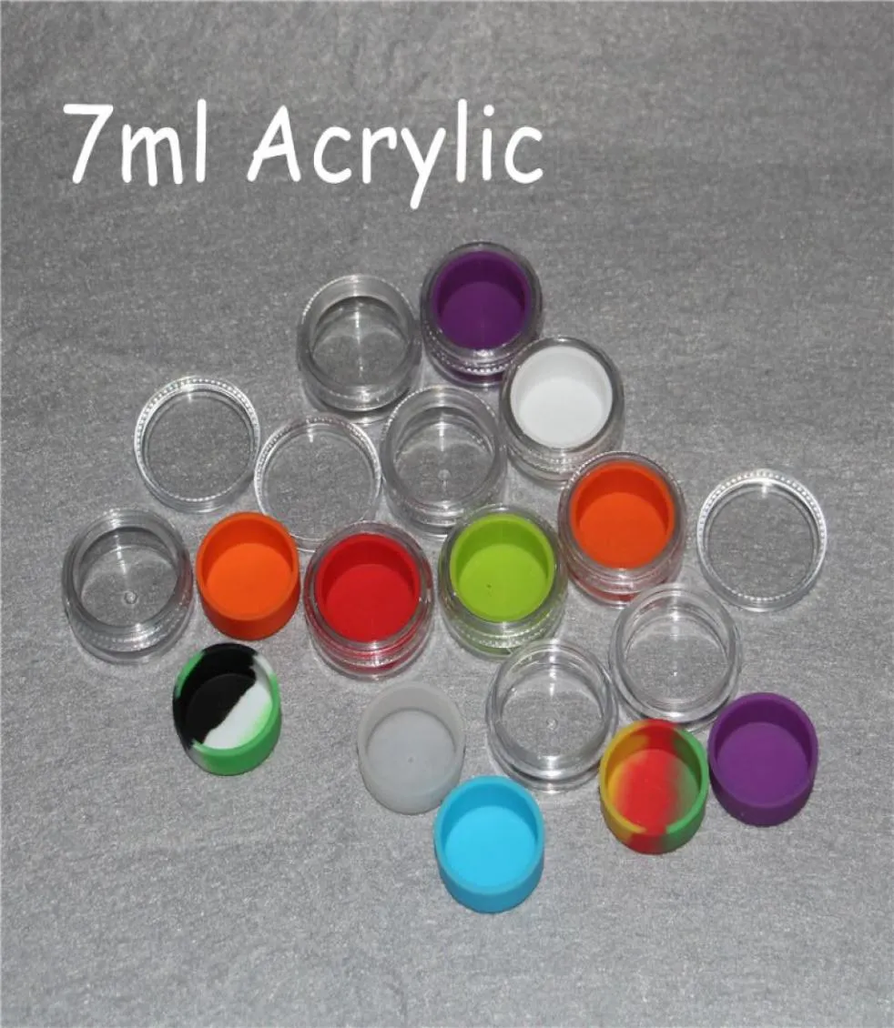 100 Food Grade Acrylic 5ml 6ml 7ml 10ml non -silicone container silicon jar wax dab bho oil inboiners for dabs accesso4623873