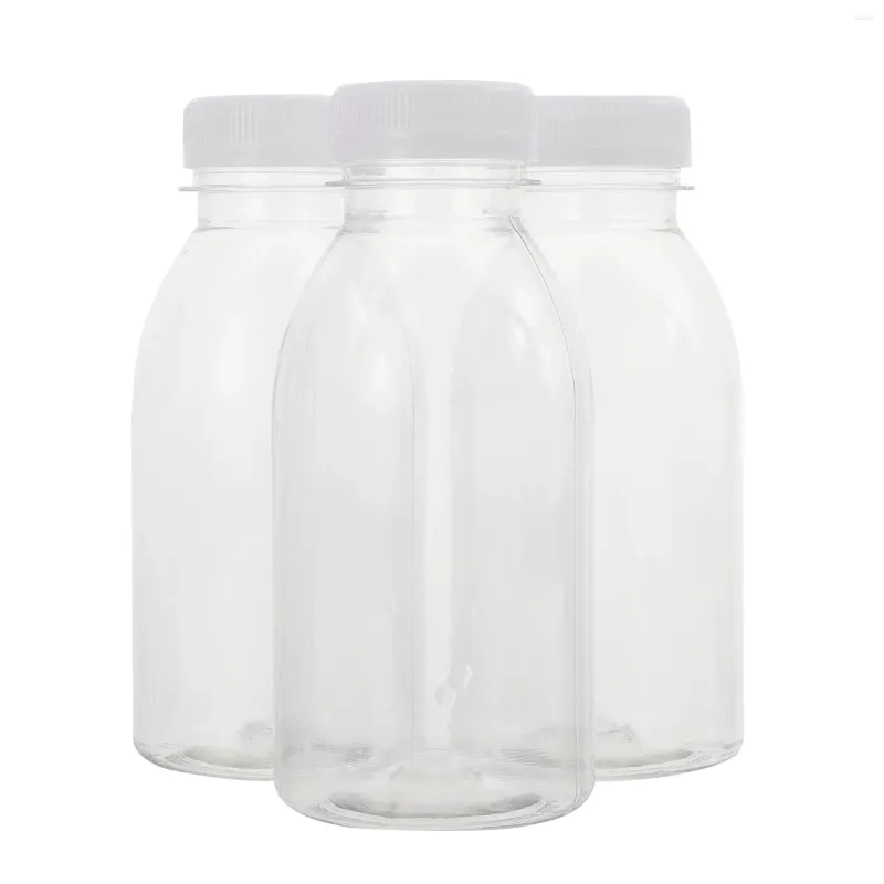 Bouteilles d'eau rangement jus de stockage de lait transparent