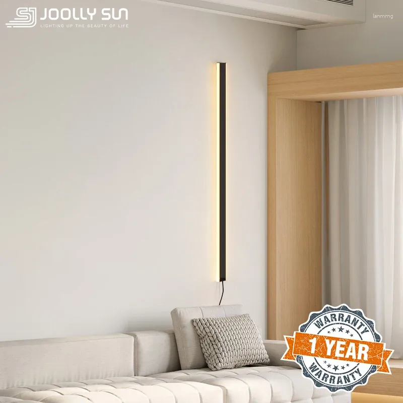 Lámpara de pared boollysun led luces de tira larga moderna iluminación de enchufe usb para dormitorio decoración de sala de estar decoración montada