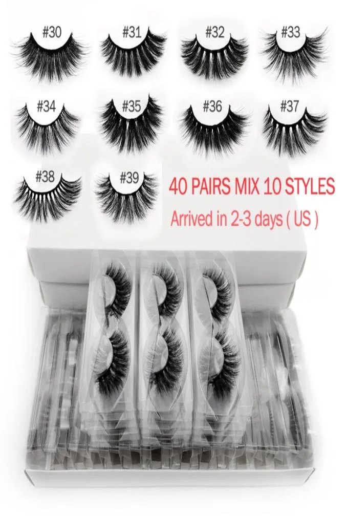 False Eyelashes 203040 Pairs Mink Whole Hand Made 3d Lases Mix 10 Lashes Styles Bulk Natural Makeup Cilios5192046