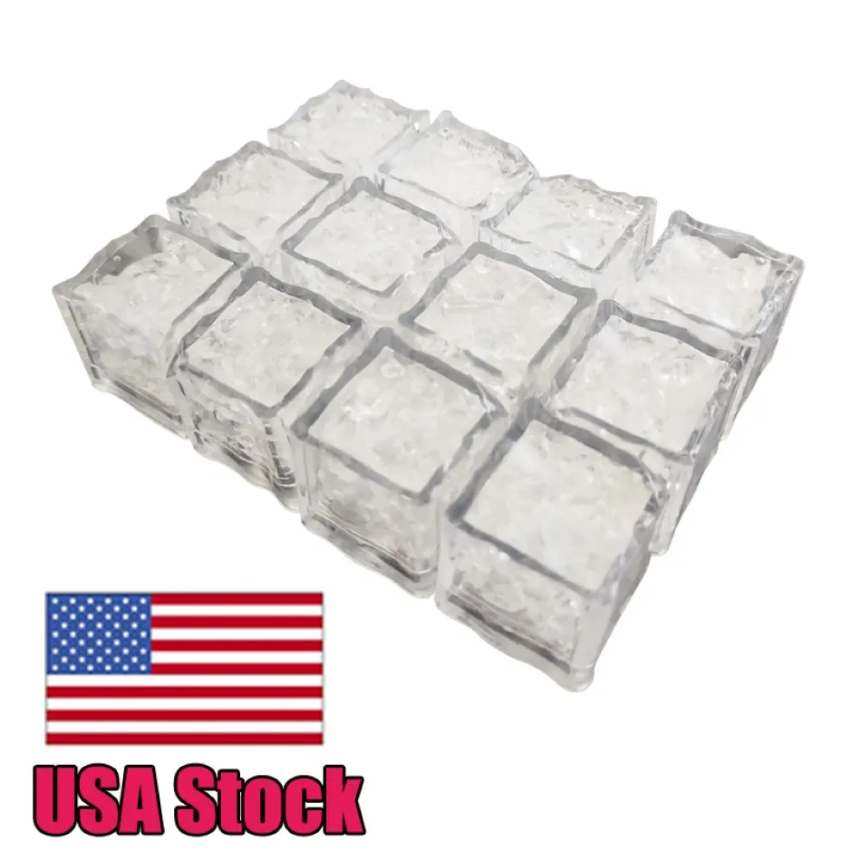 USA Stock Night Lights 960 Pack Multi Color Light-Up LED Ice Cubes with Changing and On Off Switch Party Lamp Colorful Glowing Block Flashing Sensor Induction 298z