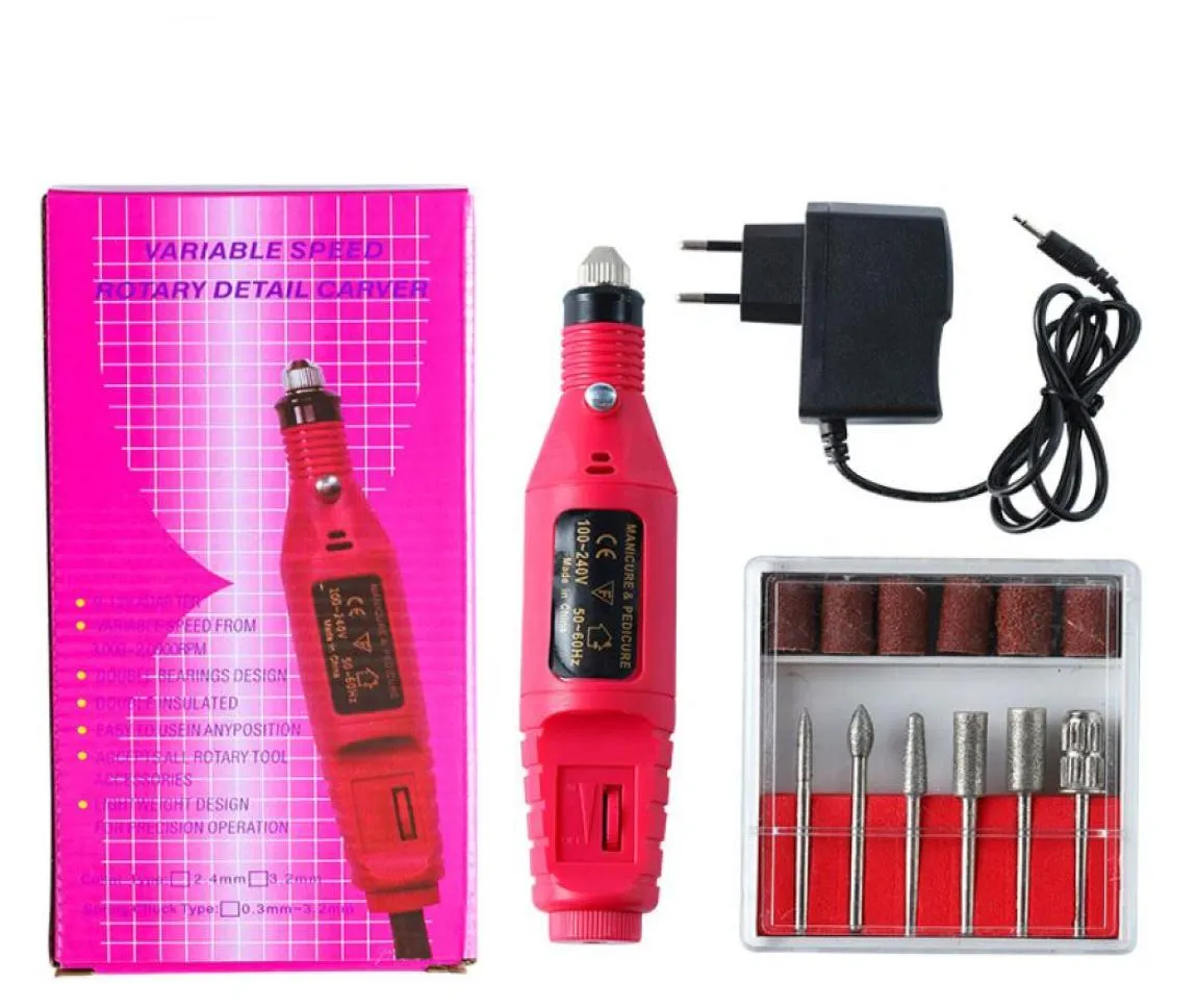Pédicure portable Pédicure Ensemble stylo Forme électrique Drill Machine à ongles Art Salon Manucure Fichier Polon