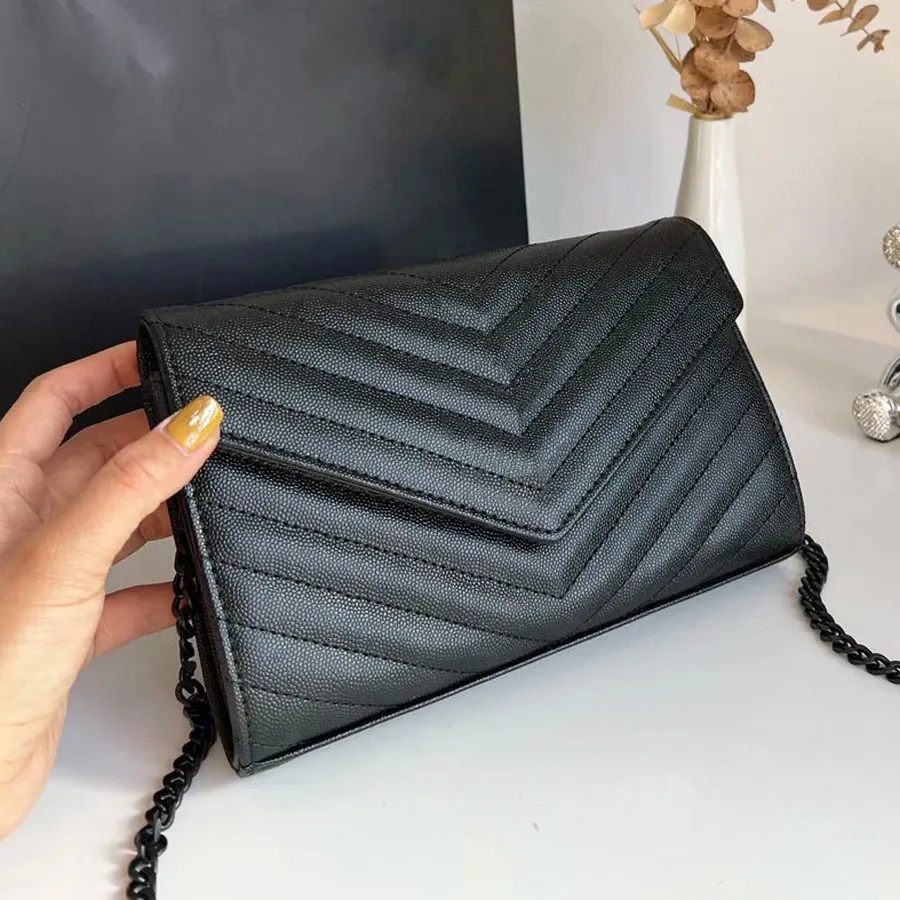 Tasarımcı Çanta Lüks Çanta Çantalar Hafada Kadın Moda Çapraz Vücut Timsah Tote Zarfı Messenger Siyah Calfskin Klasik Çanta Çantaları