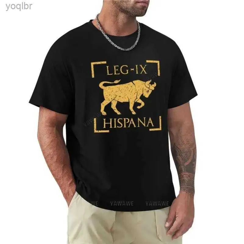 T-shirty Męskie IX IX hiszpańskie emblemat rzymski legion T-shirt Extra duże długie rękawy czyste białe męskie T-shirtl2405