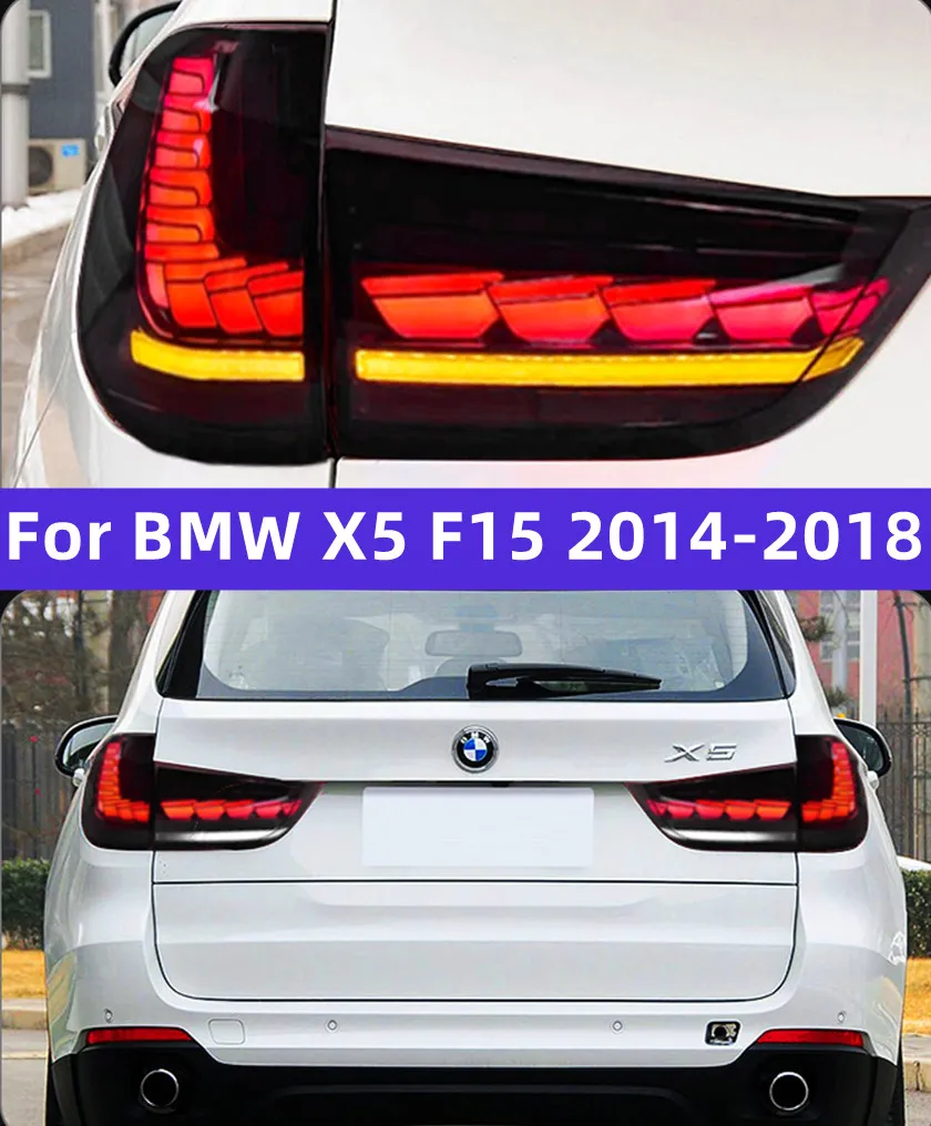 مجموعة خلفية ل BMW X5 F15 2014-20 18 Dragon Scale Flowing Transfling Leach Light Light Auto Auto Aportory