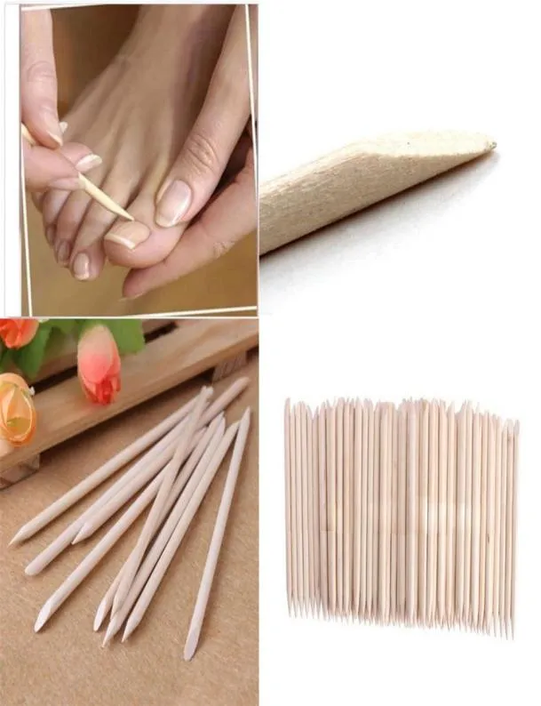 Cuticules Pushers Orange Wood Sticks Nail Art Pusher Remover Beauty Tool Push1672549