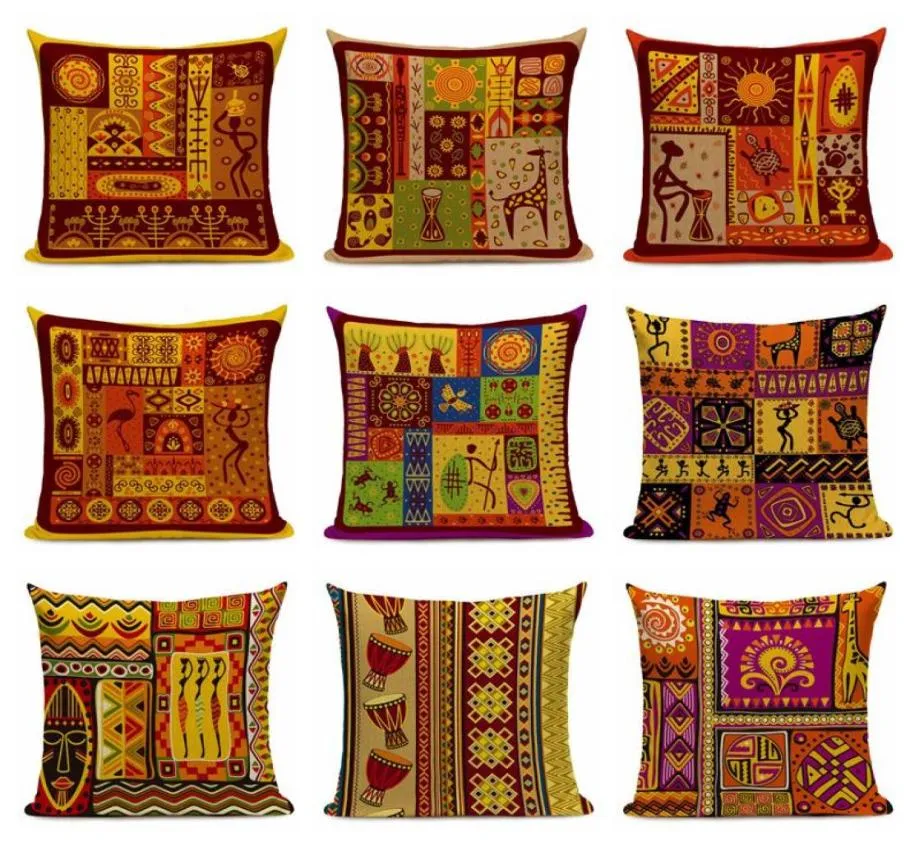 African Decor Cushion Cover 45 cm House de Coussin Vintage Decoratieve bank HOOFDE KUSTENKOOD STRIBAL FUNDA COJIN2008885