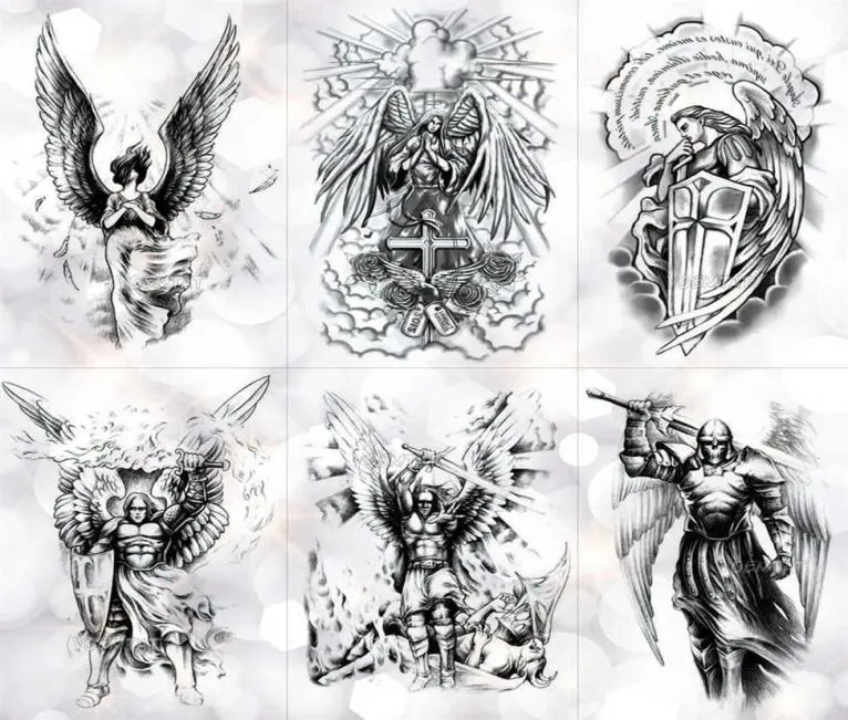 Wing Holy Angel Waterproof Temporary Tattoo Sticker Brave Knight Warrior Flash Tattoos Body Art Arm Fake Tatoo T190711286q9720761