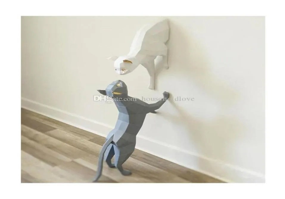 Nordic home cat wall decoration pendant simple paper art handmade DIY creative interior decoration wall decoration custom gift sou5133236