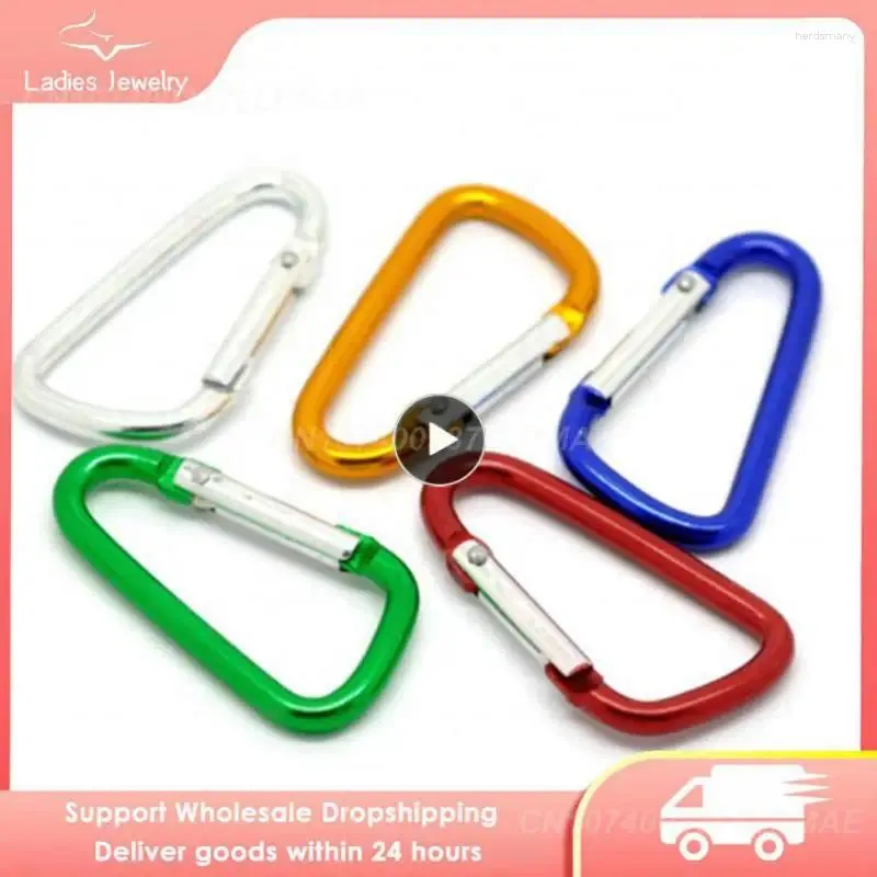 Keychains Set Aluminum Heart-shaped Carabiner Key Chain Clip Outdoor Keyring Hook Water Bottle Hanging Buckle Travel Kit Accessories