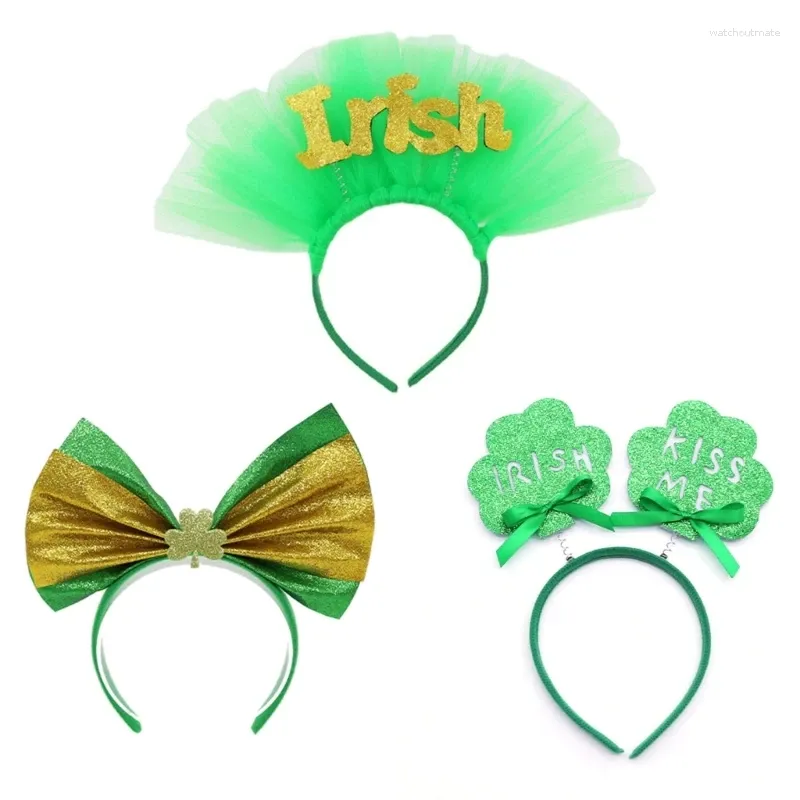Clip per capelli Testa di costume Patricks Day Green Hairhoop Irish National Chiesa