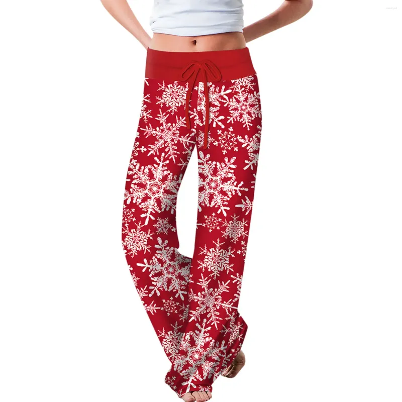 Pantalon féminin Fashion Christmas Imprimé Pyjama Casual confort