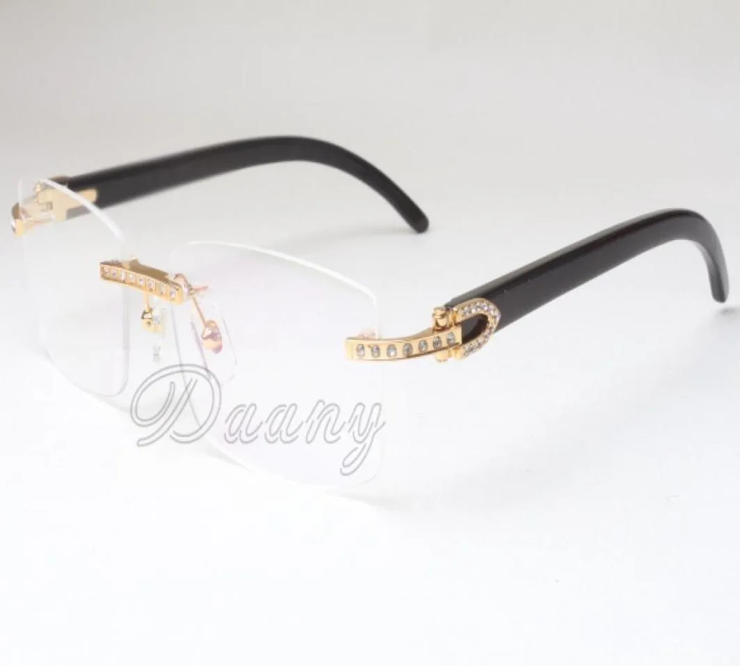 Vente directe des lunettes de mode Frames Spectacle Frame T3524012 Black Horns Retro Diamond Eyeglass 5818140mm4205195