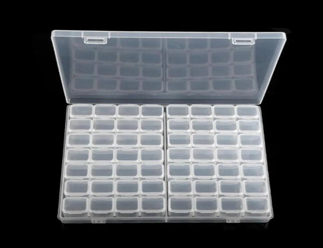 56 Caixa de armazenamento de plástico transparente ajustável de grade pequena para pequenos componentes da caixa de ferramentas de joalheria Organizador da unha Dica de arte Ju119512272