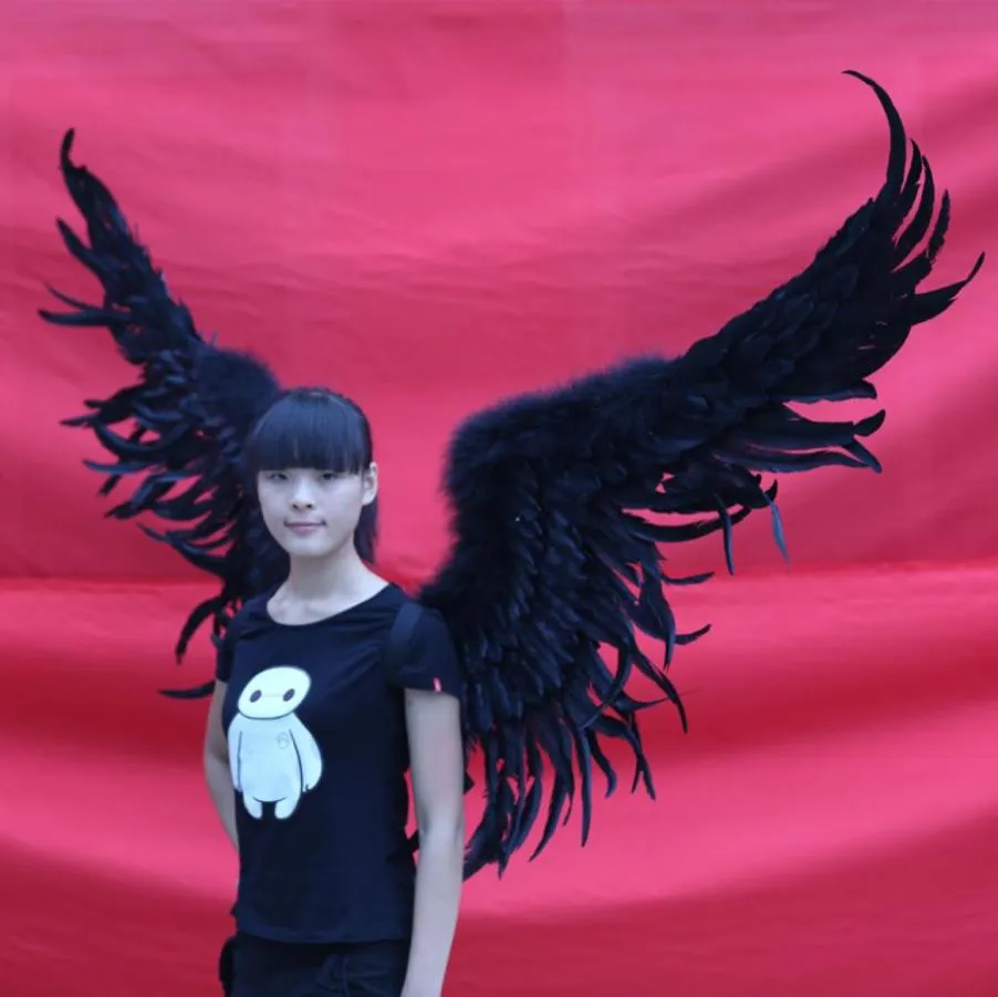 Whole adult039s Black Large devil feather wings Party Halloween Event Bar stage performance Cosplay props EMS 1611452