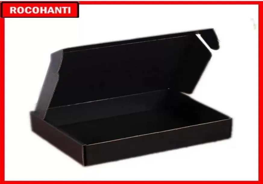 800X 사용자 정의 로고 인쇄 랩 주름석 종이 검은 색 메일 링 박스 선물 포장 상자 7624818