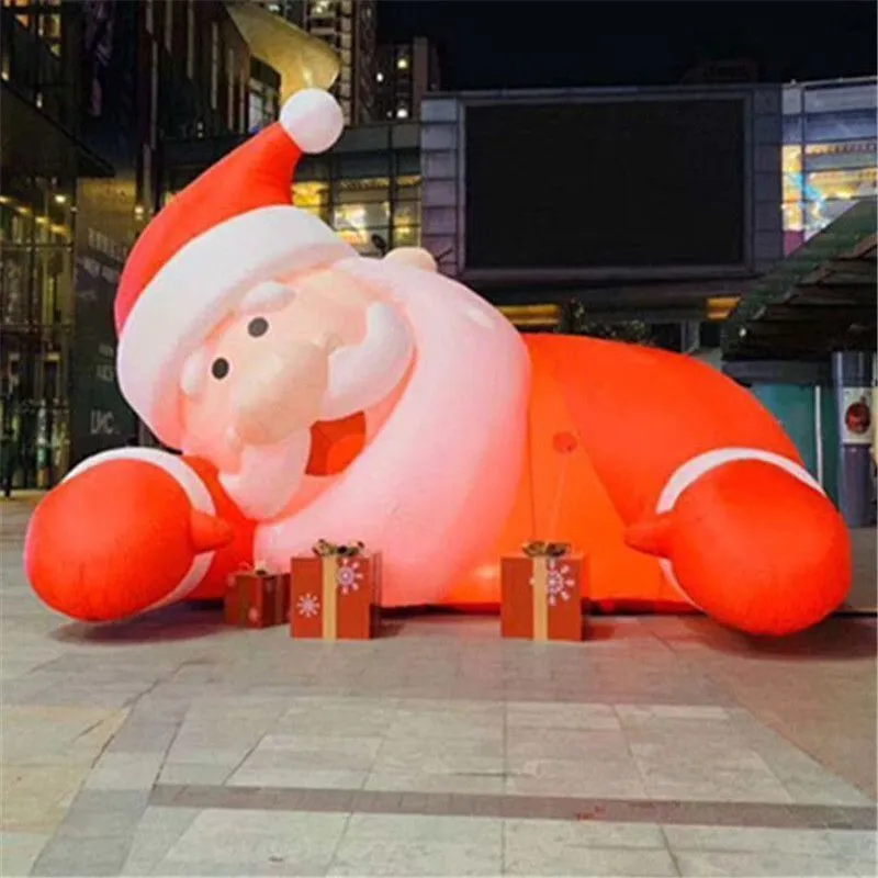 Festivalwerbung aufblasbare Weihnachtsfeier Pater Santa Claus Ballon Kletterstil auf dem Boden, das für Ihr Geschäft angepasst wurde