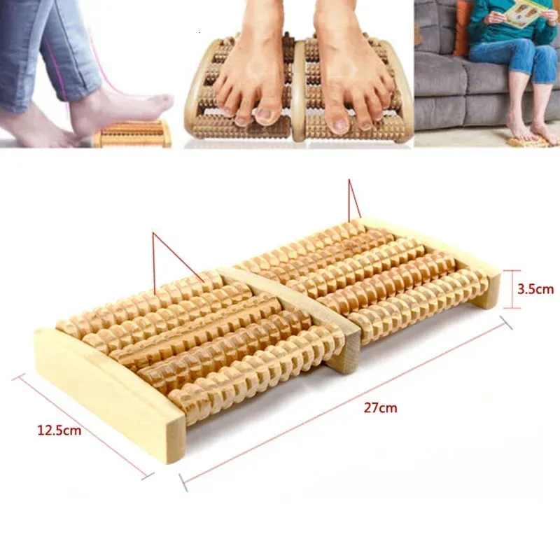 5 Raw Wooden Foot Roller Wood Care Massage Reflexology Relax Relief Massager Spa Gift Anti Cellulite Foot Massager Care 240127