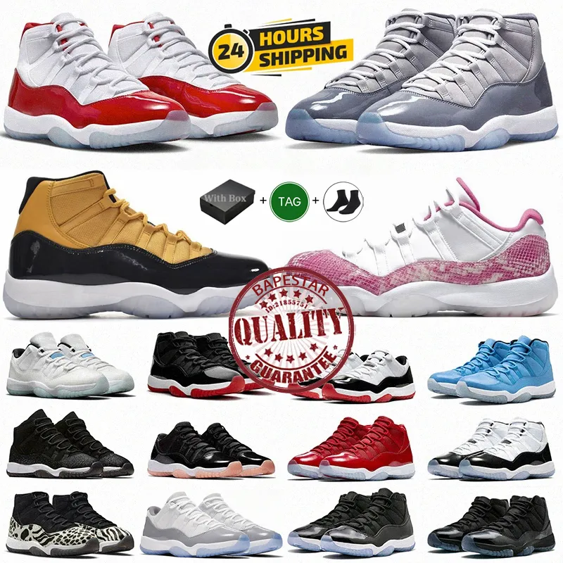 Jumpman 11 11s High Low Cherry DMP Cool Grey 25e anniversaire Bred Cement Grey Concord chaussures de basket-ball hommes femmes J11s baskets chaussures hommes formateurs avec boîte taille 36-47