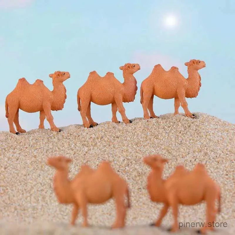 Action Toy Figures Mini Camel Miniature Figures Animals Harts Craft Kids Toys Desktop Ornament Garden Micro Landscape Christmull Decoration 1PC