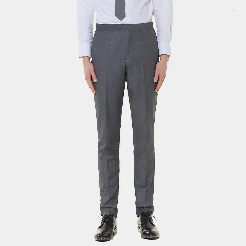 Mäns kostymer 2024 Klänning Pants Korean Style Solid Color Slim Fit Skinny Suit High Quality Business Casual Trousers