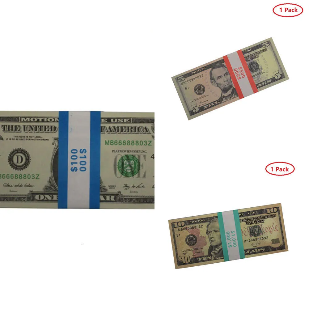 Movie prop banknote Party Games 10 dollars toy currency fake money children gift 1 20 50 Euro dollar ticket8755