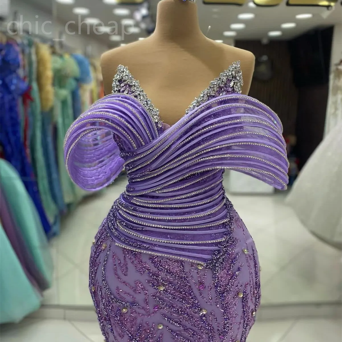 green emerald velvet dress Lavender Color Zari Sequins Work Lehenga Choli For Engagement – Ragthm main image 1