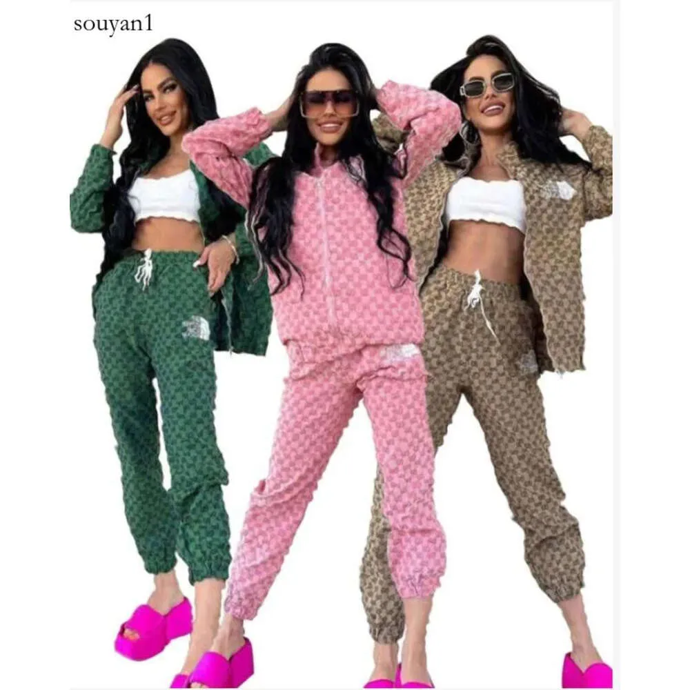 Ny Spring Women's Two Piece Pants Tracksuits Casual Fashion Long Sleeved Two-Piece Jogger Set Jacket + Pant Ladies G Tracksuit Sweat Sweits