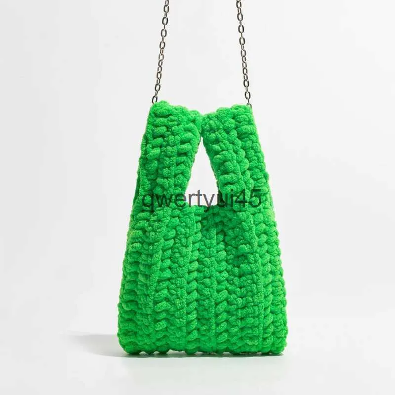 Shoulder Bags Fasion Tick Line Crocet Women andbags Kniing Cains Soulder Candy Color Woven Crossbody Bag Casual Small Tote PursesH2421