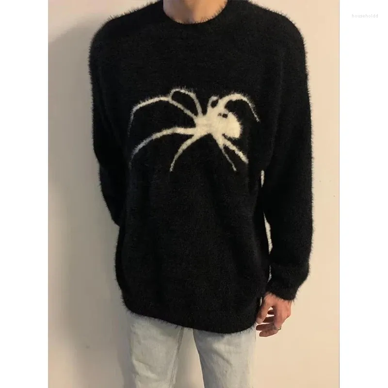 Men's Sweaters Autumn Winter Fashion Harajuku Animal Men Casual Spider Knitwear Tops Long Sleeve Pullover Y2K All Match Male Clothes