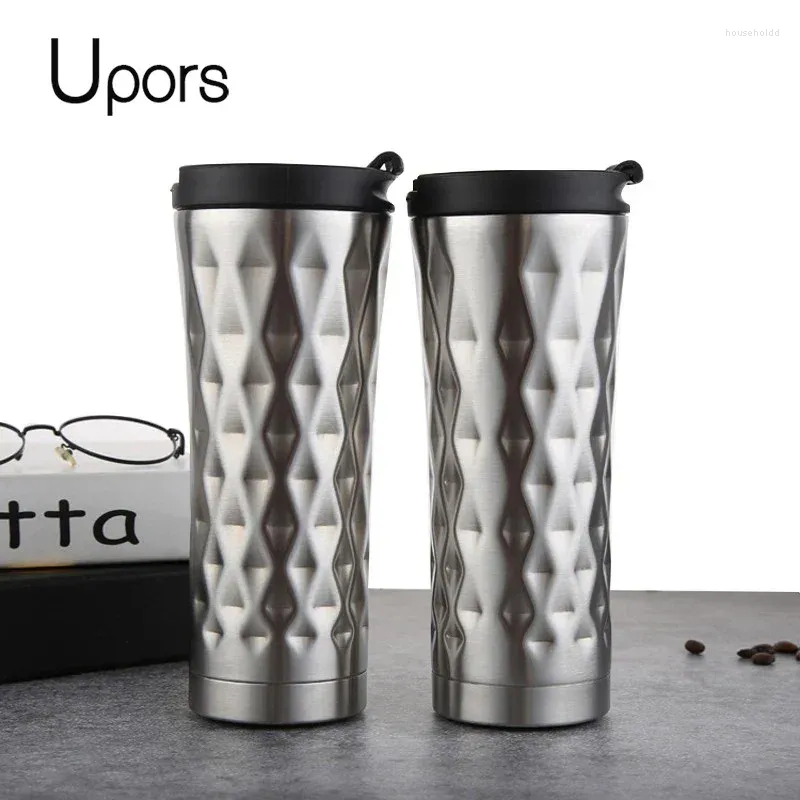 Canecas Upors 500ml caneca de café de aço inoxidável personalidade copo de vácuo garrafa de água isolada viagem