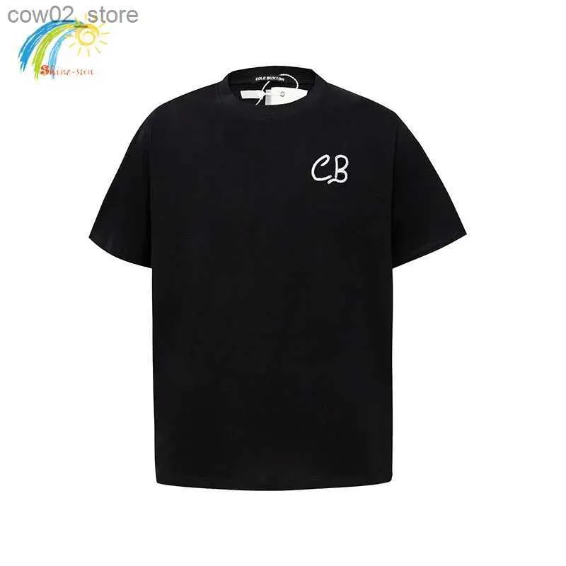 Erkek Tişörtler Yama Kıyıcı Slogan Nakış Cole Buxton T-Shirt Erkekler Kadınlar Sıradan Gevşek Kahverengi Kraliyet Mavi Beyaz Tee Üstü Etiketler Q240201