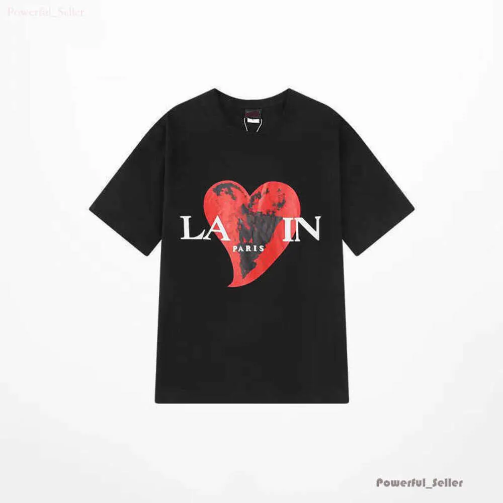 Lanvin Shirt Designer Luxury Lanvins Classic T Shirt Chest Letter Tryckt Mens och Womens Top Summer Breattable High Street Cotton Fashion Trend Brand Lanvin 1301