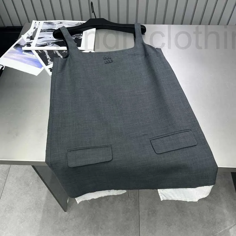 Basic & Casual Dresses Designer Brand Early Spring New Elegant and Style, Wide Waist, Slim Appearance, Versatile Embroidered Tank Top Skirt 8PVB