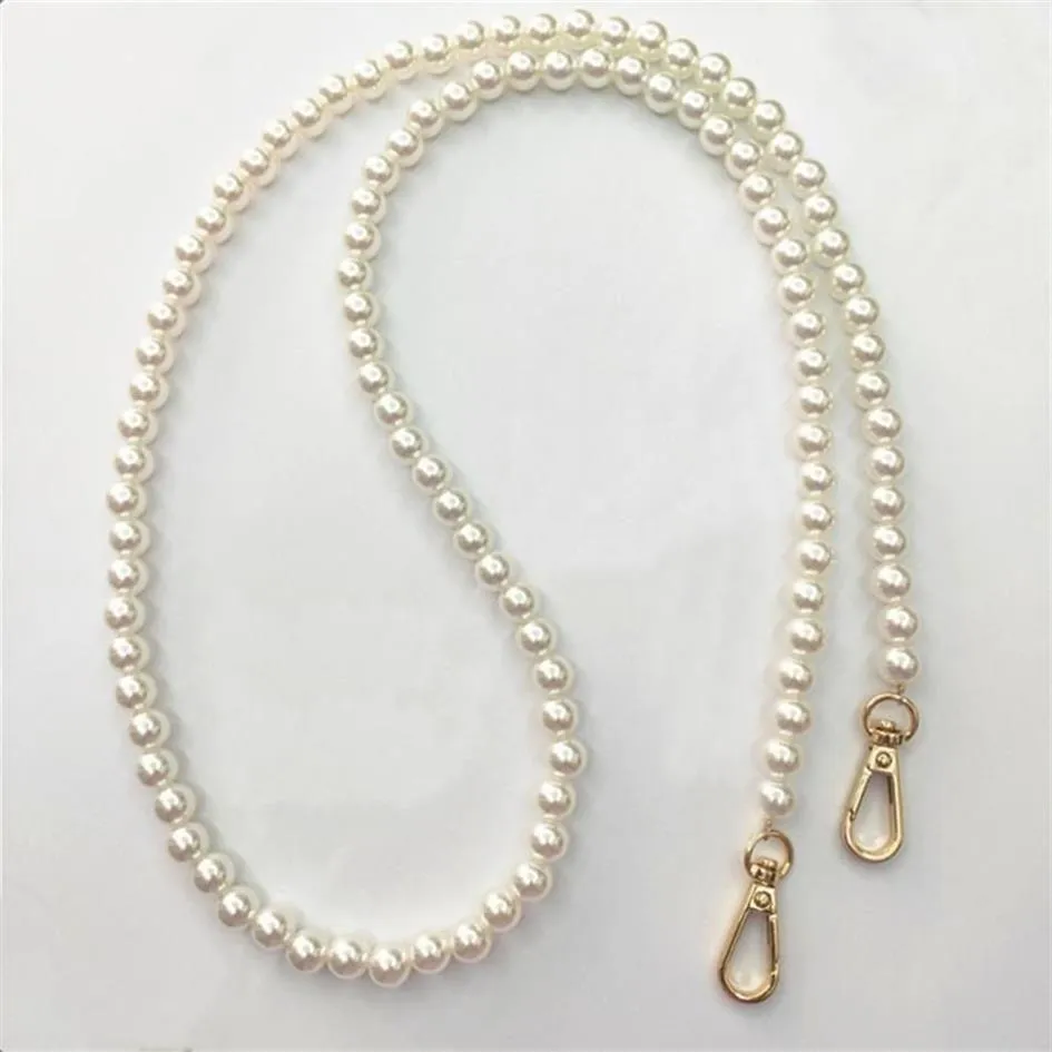 Sangle en perles de marque pour sacs à main, accessoires, poignées de ceinture, chaîne de perles mignonnes, fourre-tout, pièces pour femmes, fermoir en or, 2489