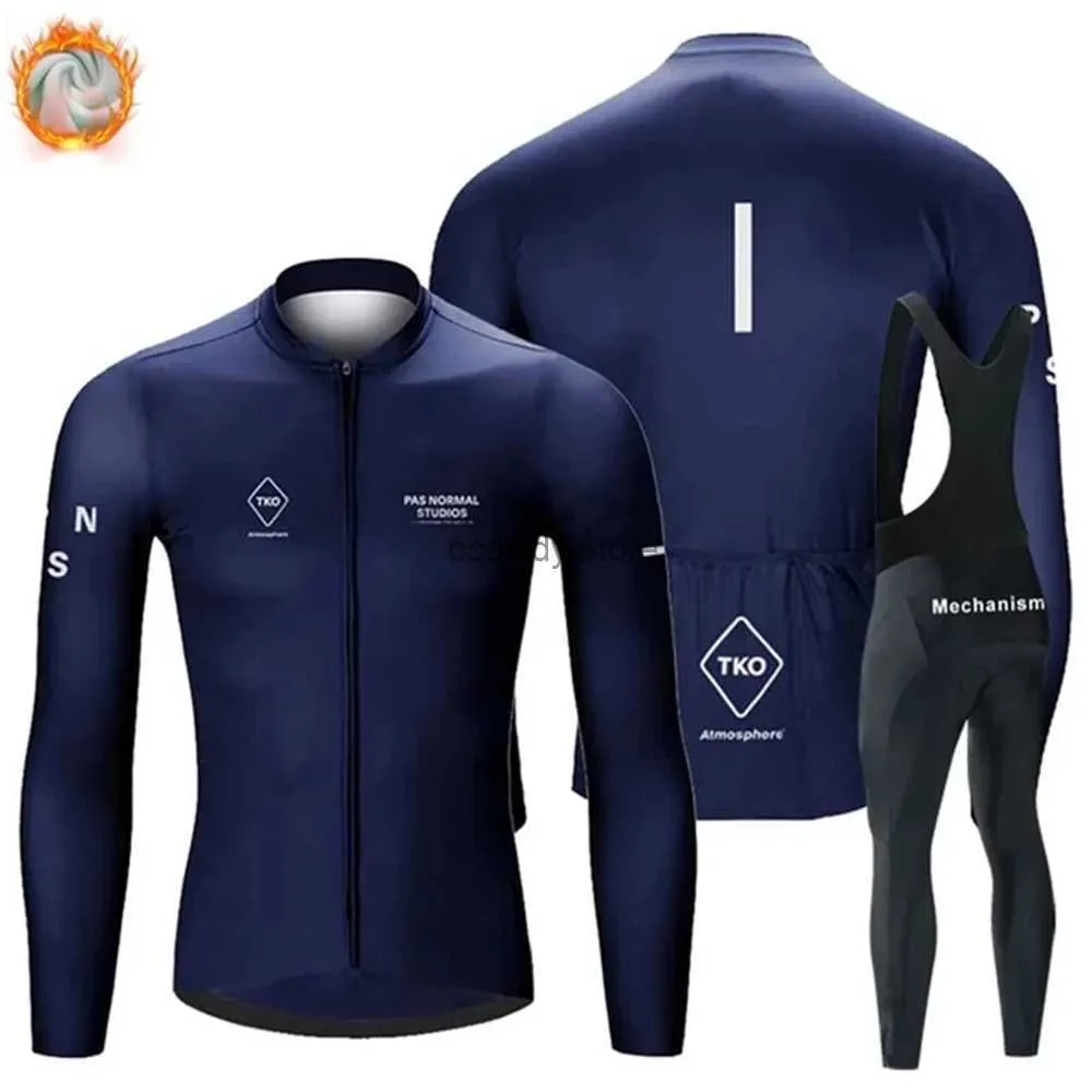 Men's Tracksuits Pns Heren Fietsbroek Maillot Man Winter Thermische Raciets Uniform Fece Fiets JerseyPak Sportkding Bib Broek Warm SetH2421