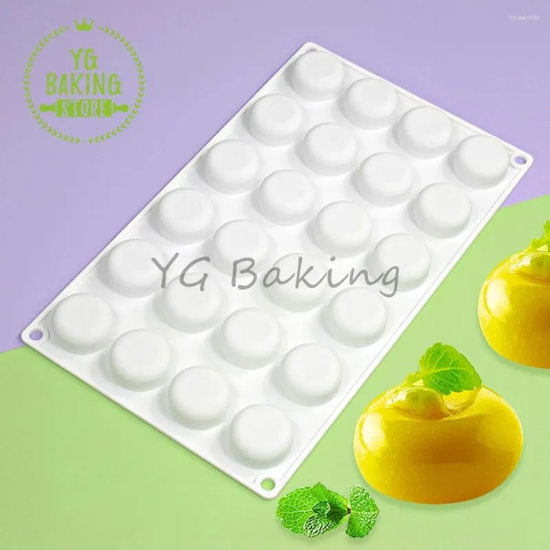 Bakvormen Dorica 24 Gat 3D Gebogen Ronde Steen Ontwerp Siliconen Mousse Schimmel DIY Jelly Dessert Chocolade Schimmel Taart decoreren Gereedschap