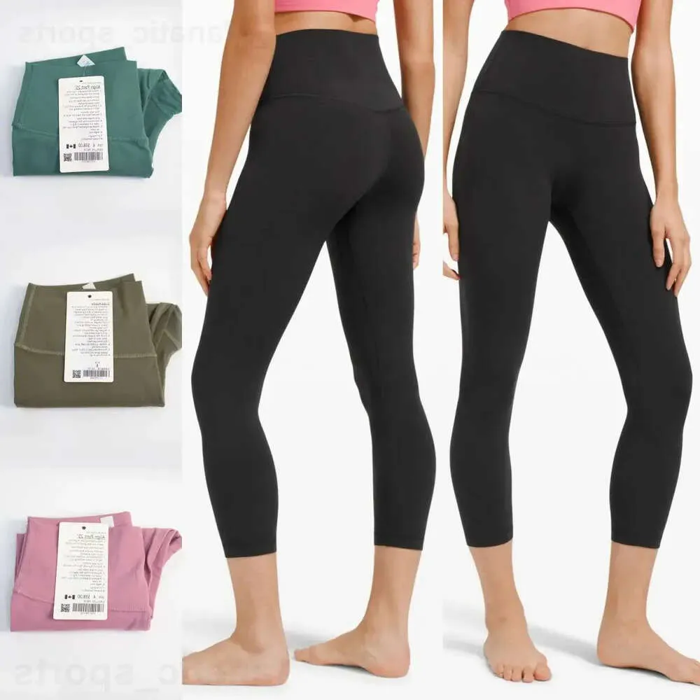 Lu 7Th Align Lu Nahtlose Yoga-Capri-Hose, kurze Hose, Sportbekleidung, hohe Taille, Bodybuilding-Leggings, Frau, schnell trocknend, elastische Passform, 11 Stück