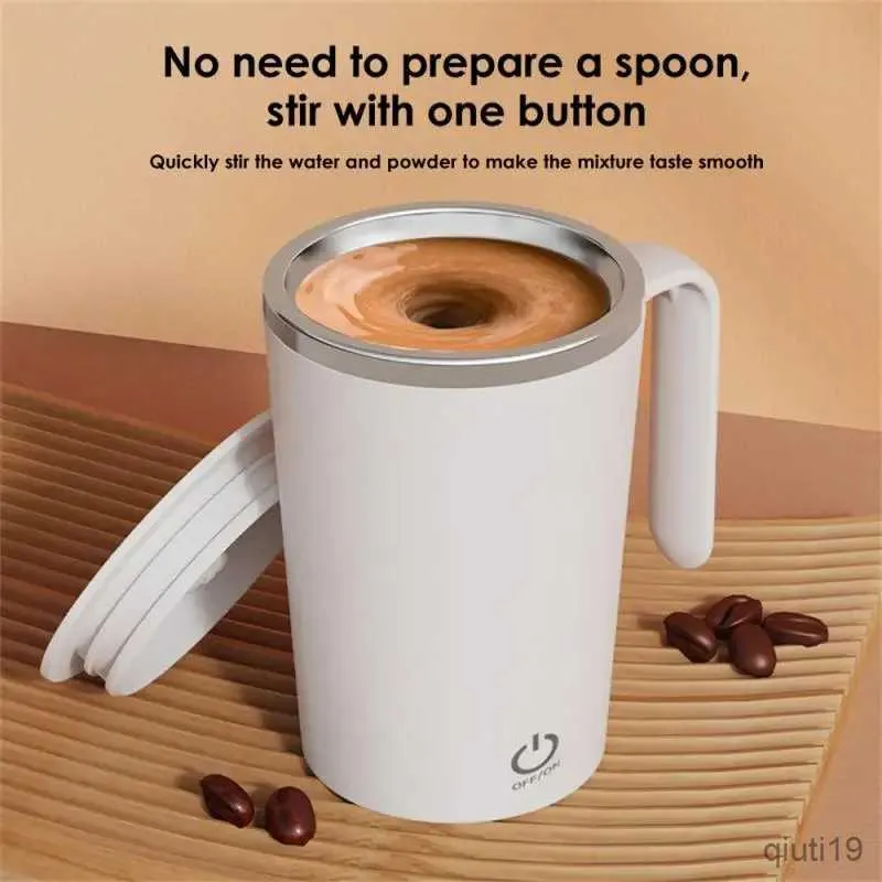 Termoser Automatisk självrörande mugg rostfritt stål temperaturskillnad Kaffeblandare Mixing Cup Smart Mixer Thermal Cup