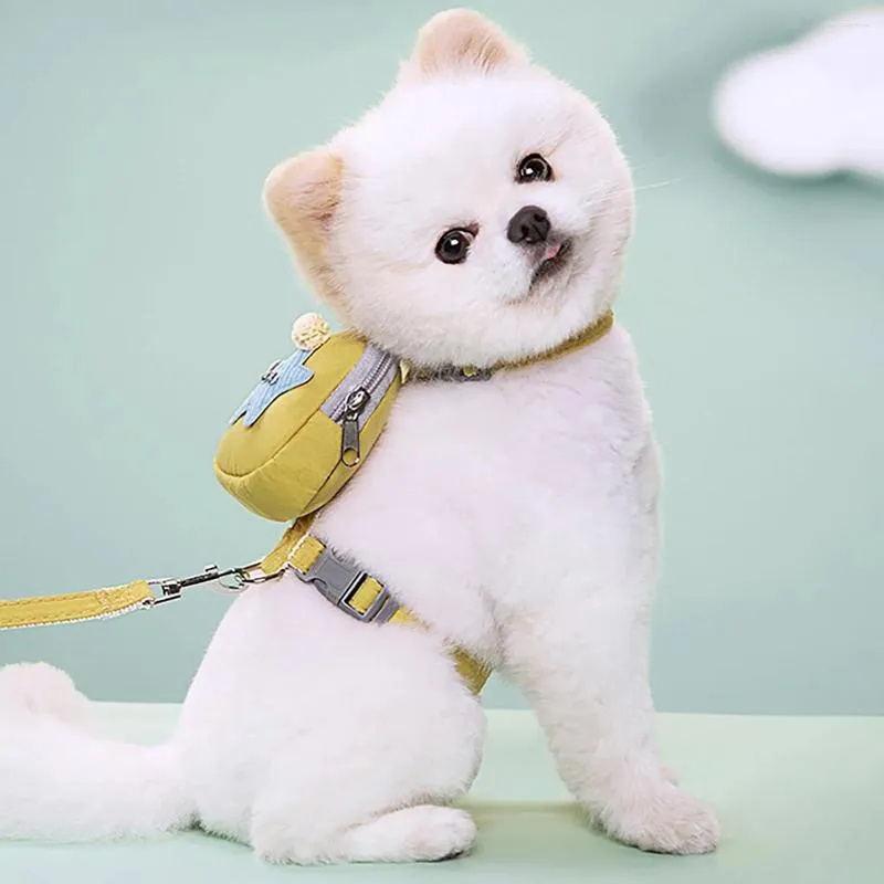 犬の襟バッグ調整可能バックパックペット猫ハーネスベスト子犬の牽引ロープ小犬ペットアクセサリーテディ