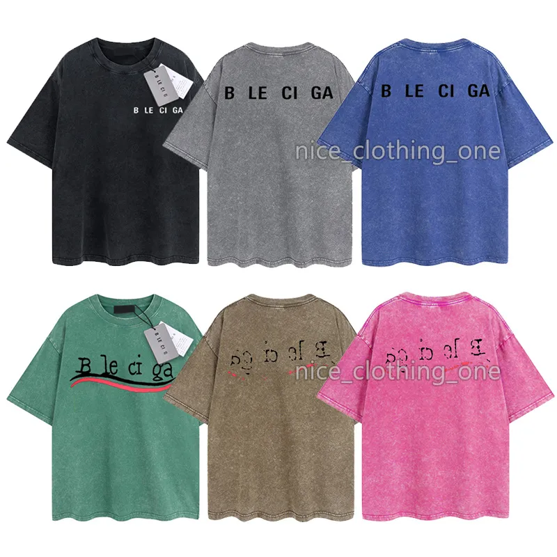 Mens Designer BA T-shirt Vintage Retro Washed Shirts Luxury Brand T Shirts Womens kortärmad T Shirt Summer Causal Tees Streetwear Tops Kläder Olika färger-54