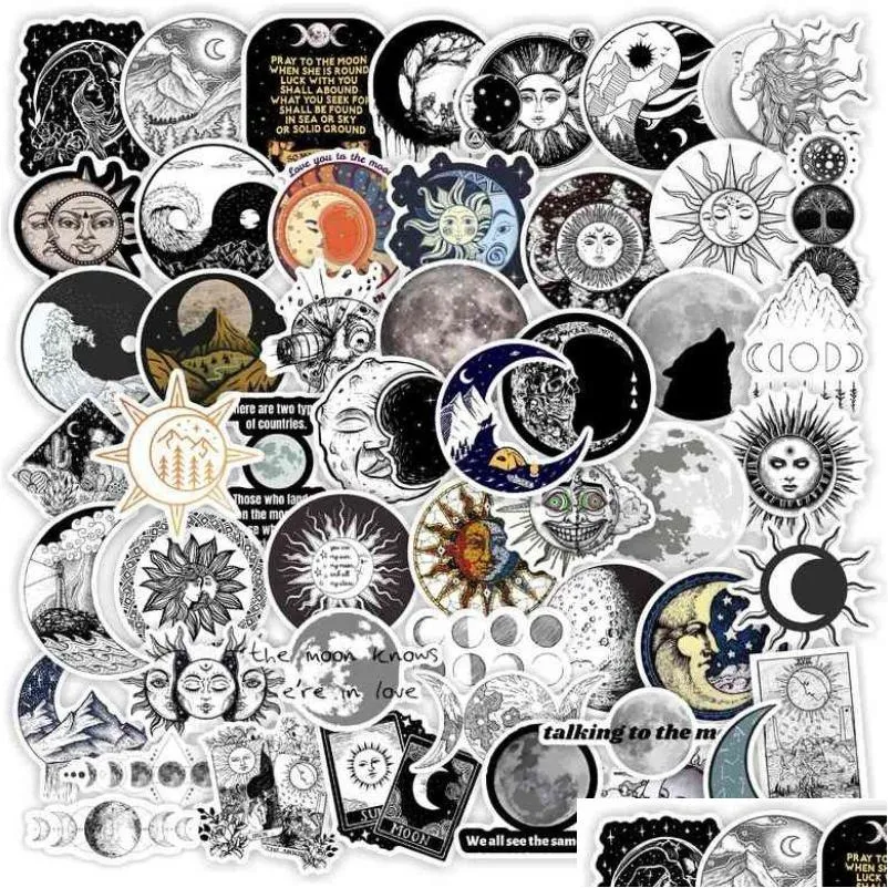 Adesivi per auto 50 Pz / lotto Retro Mitologia Greca Triple Moon Goddess Sun Iti Adesivo per fai da te Lage Laptop Skateboard Moto Bicicletta D Dhkjm